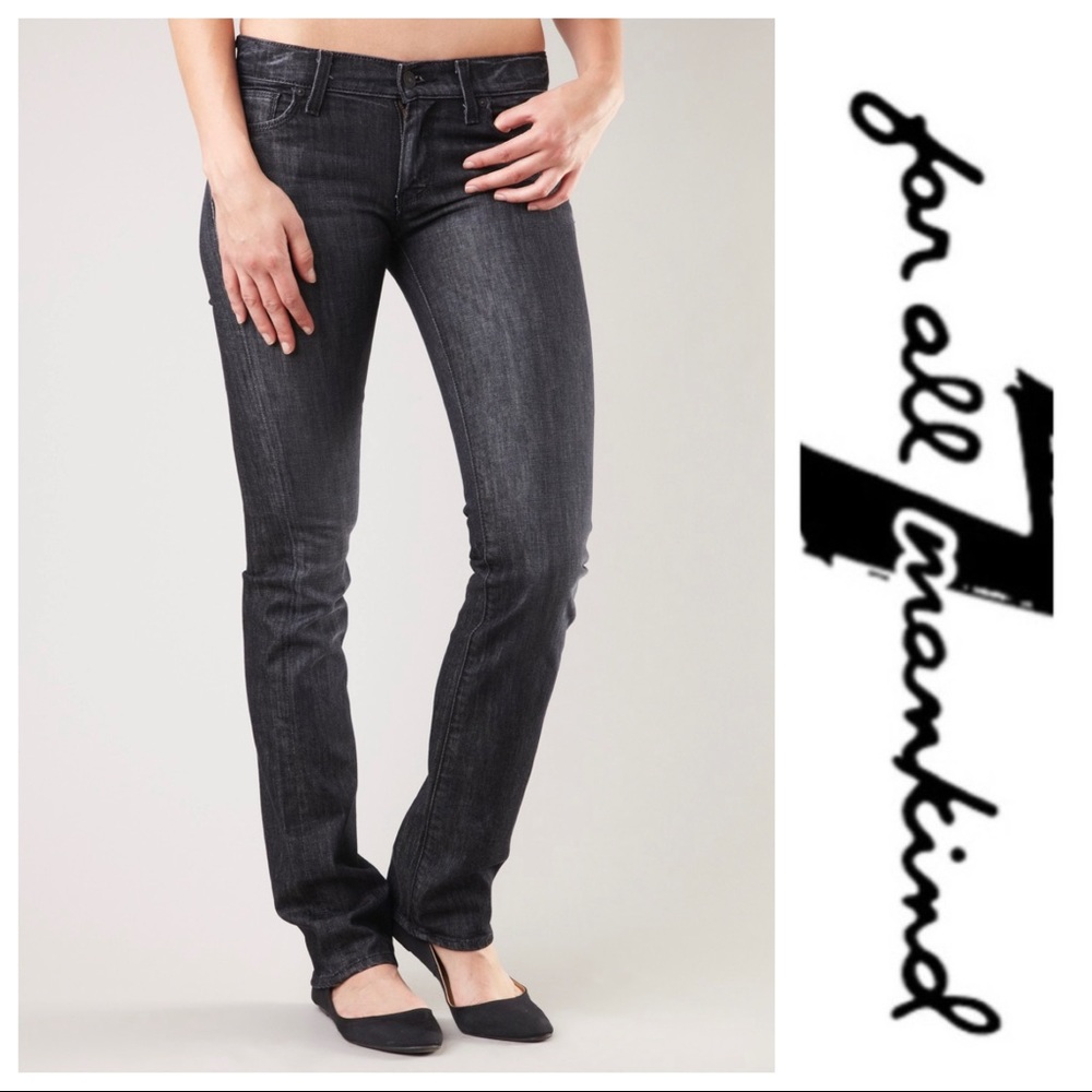💕SALE💕 7 for all Mankind Gray Straight Leg Jeans - Picture 1 of 8